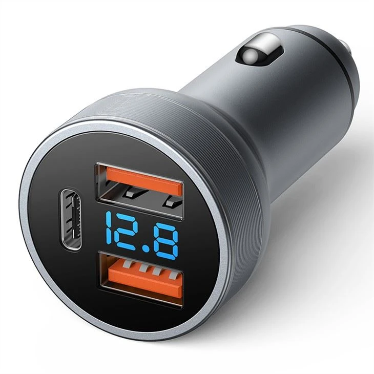 Qc3.0 LED ディスプレイ画面付き USB カーチャージャー